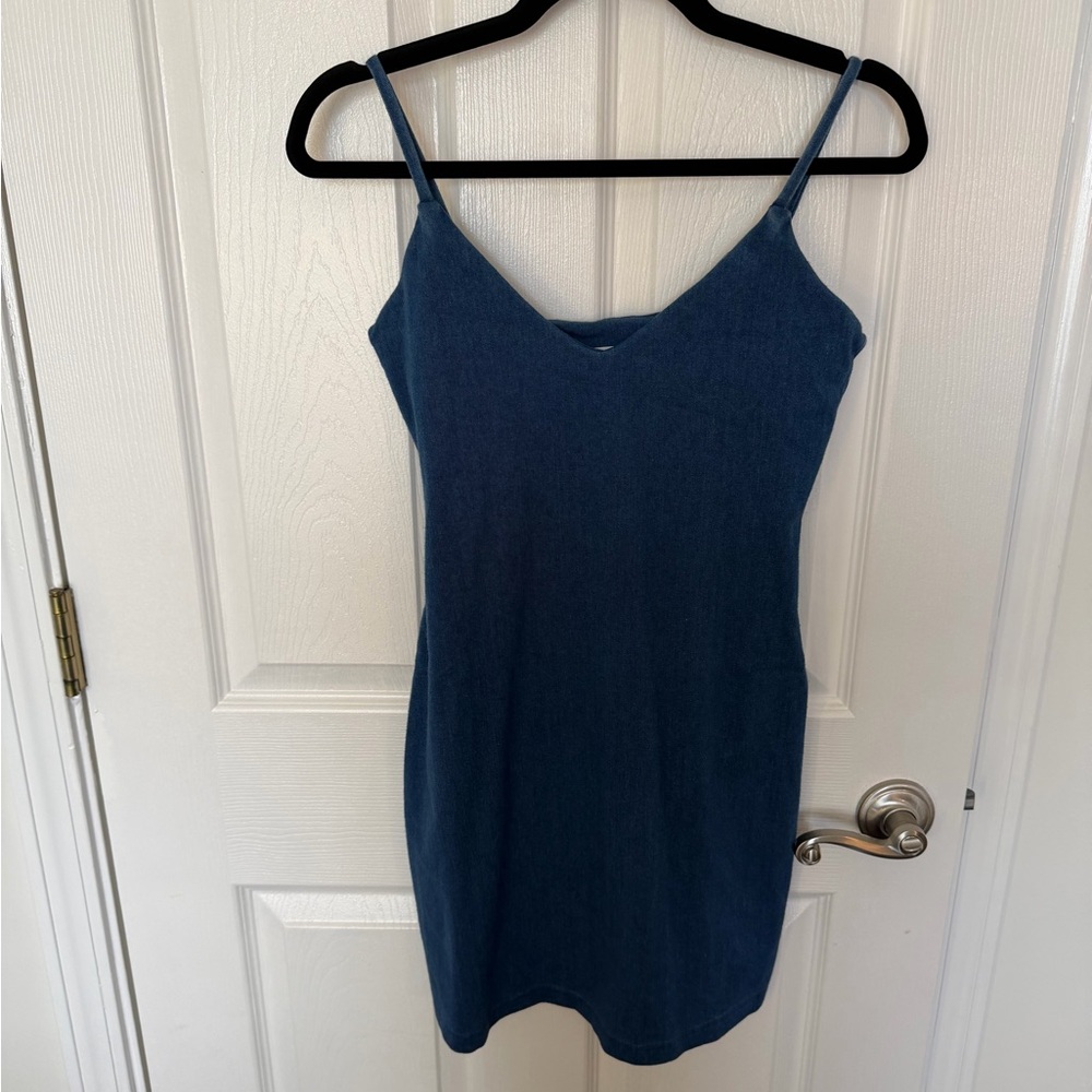 Susana Monaco Denim Blue Spaghetti Strap Slip Dress